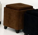 530 Micro Fiber Storage Ottoman in Brown - Armen Living - LC530OTMFBR