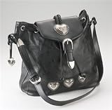 Ladies Genuine Leather Shoulder Bag with Heart Conchos