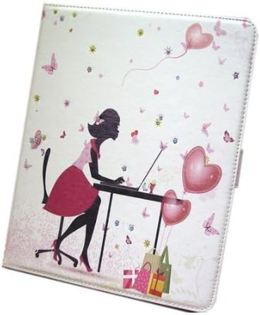 W-RainBow iPad Air Case Colorful Painted Butterfly Elf Series Inlaid Shiny Glitter Diamond PU Leather Flip Protective Case Cover For Apple iPad Air/iPad 5(Random Gift 1 Piece Car Sticker)Loving Girl