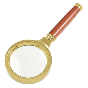 Rosallini Rosewood Wooden Handle 60mm Dia 15X Magnifier Magnifying Glass