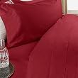Egyptian Bedding 600 Thread-Count, King Pillow Cases, Red Solid, Set of 2