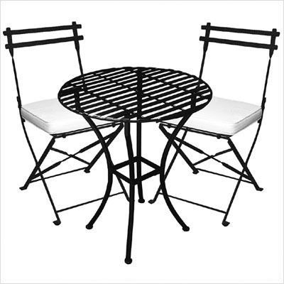 Bundle-80 Folding Iron Bistro Set (5 Pieces) Finish: Pewter product image
