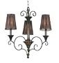 Kenroy Home 90560MB Lincolnshire Three-Light Chandelier, Mocha Bliss with Pleated Shades