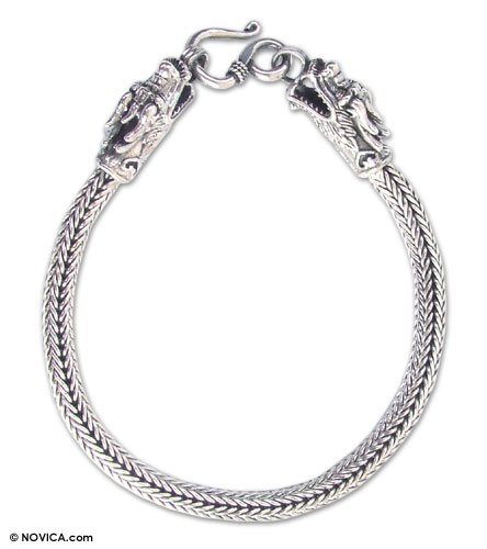 Bracelet, 'Dragon Snake' 0.6 W 7.7 L