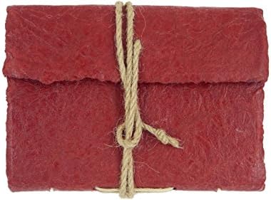 Papermake Handmade Cotton Leather Journal Red Fire (3 inch x 4.5 inch)