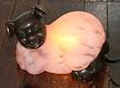 Pig Brass and Glass Decorative Lamp