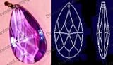 Crystal Purple Pear Drop 30% Lead Color Faceted Sphere 50 mm - 1.5 # 872-50