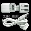 New Fashionable Perfect Fit Travel AC Charger USB Power Adapter with Data Cable for AT&T iPhone / 3G / 3G S 8GB 16GB 32GB 64GB iPod, iPod Video / Nano / Mini / Touch / Classic MP3 MP4 Players, Digital Cameras, Kindle, Cell Phones, PDAs - WHITE