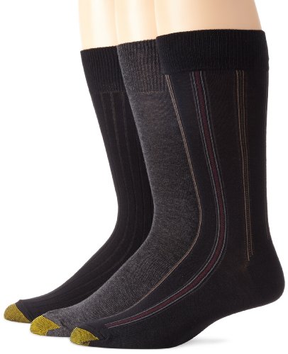 Gold Toe Men's Classic Stripe 3 Pack Dress Socks