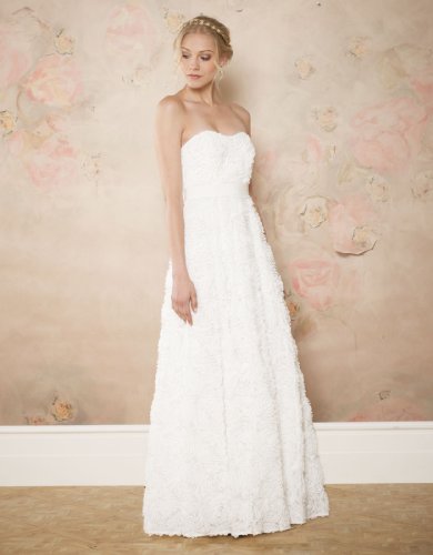 Monsoon Womens Rosetta Bridal Dress Size 8 White