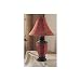 NEW SET OF TWO TABLE LAMPS IN RED FINISH