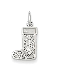 14k White Gold Christmas Stocking Charm