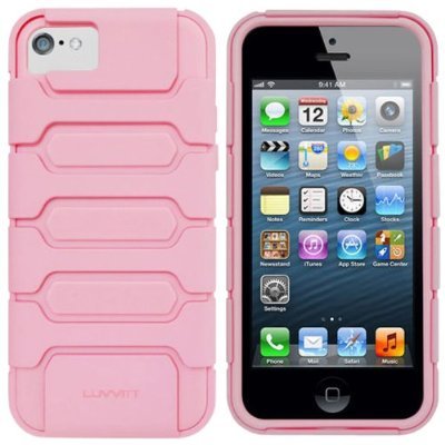 LUVVITT® ARMOR SHELL Double Layer Shock Absorbing Case for iPhone 5C (LIFETIME WARRANTY | Retail Packaging) - Pink
