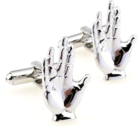 Fancy Series Men's unity and win-win silver palm-hand Cufflinks