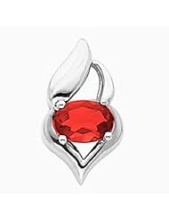 14K White Gold Oval Cut Ruby Pendant -- LIFETIME WARRANTY