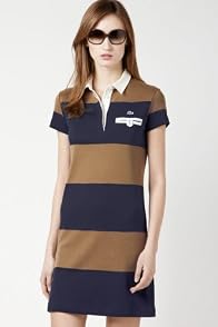 Short Sleeve Bold Stripe Rugby Polo Dress