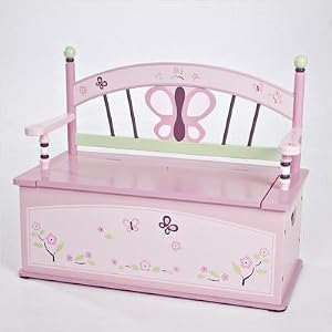Levels of Discovery Sugar Plum Toy Box Bench