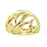 18kt Gold over Sterling Silver Open Vine Domed Ring