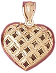 Dazzlers Solid 14k Gold 3D Heart Charm Pendant Available in three colors from jewelsberry (weights: 2 grams only)