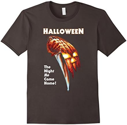 Men's Halloween T-shirt - The Night Micheal He Come Home My-ers Small Asphalt