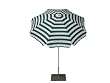 Maffei Art 22 ombrellone rotondo diametro cm 200, cotone standard, con inclinazione, Made in Italy. Disegno riga bianco verde