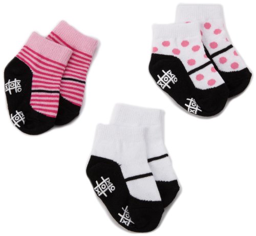Tic Tac Toe Baby-girls Newborn Mary Jane Socks, Assorted, 12-24 Months