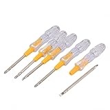 uxcell スクリュードライバービット　プラスマイナスドライバー　フィリップススロット　プラスチックハンドル　5本入り