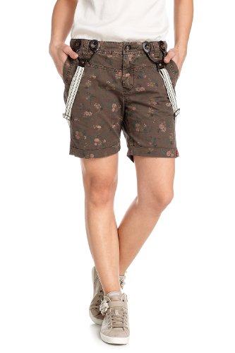 edc by ESPRIT Damen Bermuda Normaler Bund, gebl&uuml;mt 032CC1C010, Gr. 42, Braun (green colorw Preisvergleich