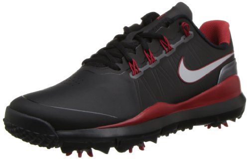 Nike Golf Men s Nike TW  14 Golf Shoe,Black/Metallic Dark Grey/Varsity Red/Reflect Silver,10 M US