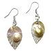 Oak Leaf Genuine Dyed Shell Dangle Earrings