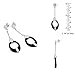 Sterling Silver and Black Onyx Dangling Oval title=