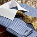 Raised Satin Stripe White Collar Dress Shirt