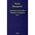 Litt�rature universelle et litt�rature europ�enne