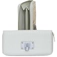 HENLEY LADIES WHITE ROUCHED PATTERNED ZIPPER PURSE'