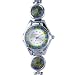 Pugster Dark Blue Flower Encircled Murano Millefiori Watch Wrist