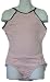 CAPEZIO Girls Pink Halter Camisole Leotard with Black & White Polka Dot Trim