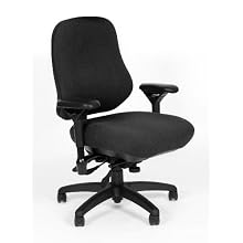 BodyBilt J2509 Black Fabric XL High Back Task Ergonomic Chair with Arms, 22" Length x 21.50" Width Backrest, 23" Width Seat, Grade 1