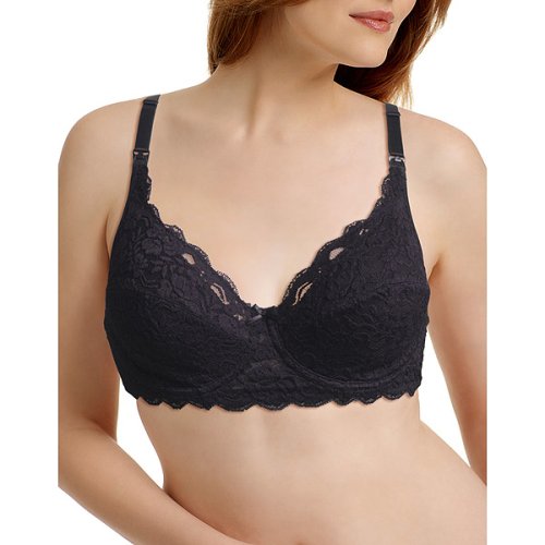 Gilligan & O'Malley Lace Underwire Nursing Bra - Ebony