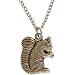 Squirrel Necklace In Burnished Silver