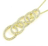 14K Y Gold 1/2Ct Diamond Multi Circle of Life Pendant