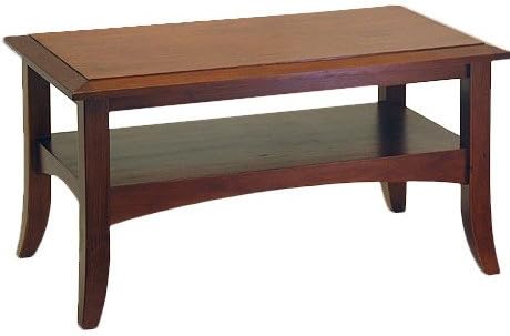 Antique Walnut Coffee Table- Antique walnut collection-Distressed finish-Top Material: Manufactured wood; Solid Wood -Base Material: Solid Wood-Exterior Shelves: Yes*