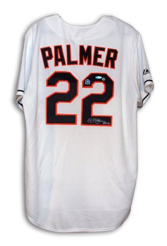 Jim Palmer Autographed/Hand Signed Baltimore Orioles White Majestic Throwback Jersey Inscribed ''HOF