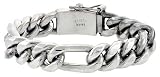 Gent's Sterling Silver 9/16 (14 mm) Wide Hand Made Figaro Link Bracelet