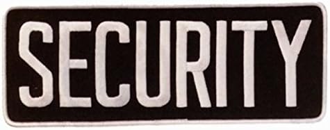 Security Guard Officer Large Uniform Shirt Jacket Back Patch Emblem 11" x 4" w/ 3" High WHITE letters on BLACK