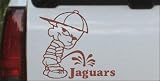 Brown 8in X 7.3in -- Pee On Jaguars Car Window Wall Laptop Decal Sticker