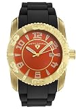 Swiss Legend Men's Commander Collection Yellow Gold Ion-Plated Orange Dial Watch #20068-YG-06