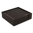 Black Leatherette Square Coasters Gift Boxed