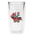 Butterfly w/Red Roses 12 oz Slimline Insulated Beverage Tumbler, Clear