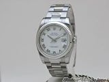 ROLEX DATEJUST 36mm Mens Watch in Steel & 18K WHITE GOLD Bezel 116234