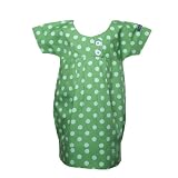 Little Shrimp Large Green Polka Dot Organic Cotton Short Sleeve Tulip Dress